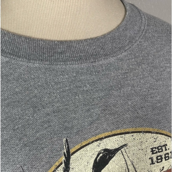 American Tradition Men's Size XL Solid Grey Long Sleeve crewneck Sweatshirt - Picture 4 of 9